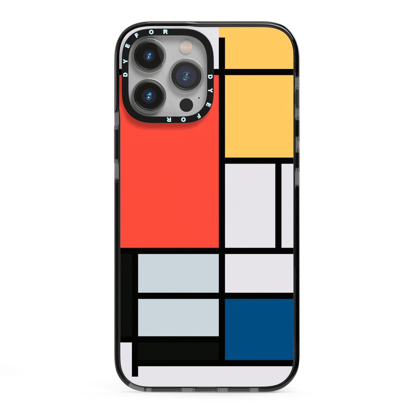 Piet Mondrian Composition iPhone 13 Pro Max Black Impact Case on Silver phone