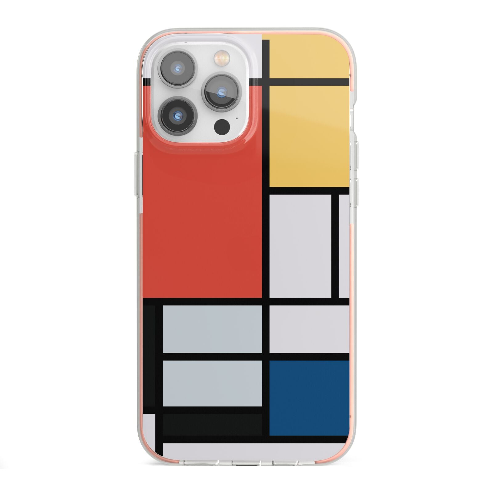 Piet Mondrian Composition iPhone 13 Pro Max TPU Impact Case with Pink Edges