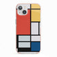 Piet Mondrian Composition iPhone 13 TPU Impact Case with Pink Edges