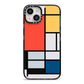 Piet Mondrian Composition iPhone 14 Black Impact Case on Silver phone