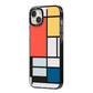 Piet Mondrian Composition iPhone 14 Plus Black Impact Case Side Angle on Silver phone