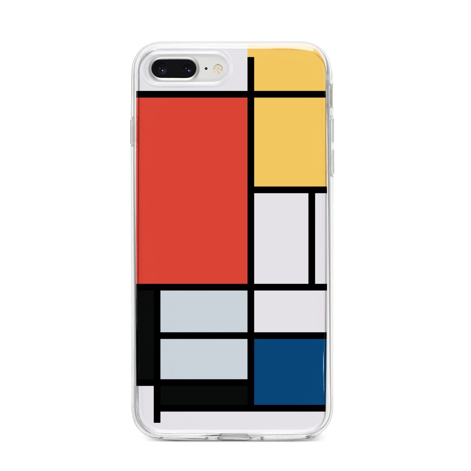Piet Mondrian Composition iPhone 8 Plus Bumper Case on Silver iPhone