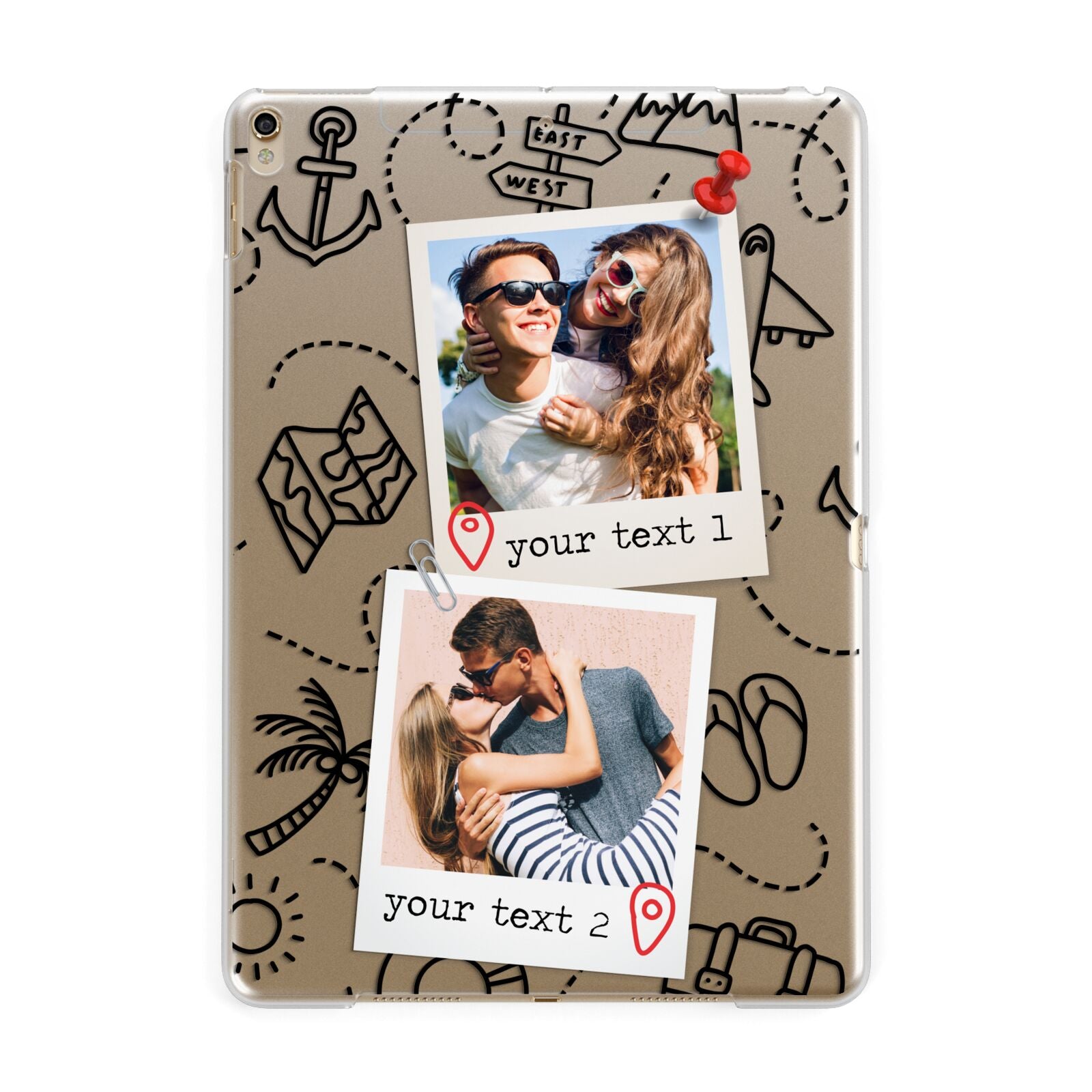 Pinboard Photo Montage Upload Apple iPad Gold Case