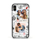 Pinboard Photo Montage Upload Apple iPhone Xs Impact Case Black Edge on Silver Phone