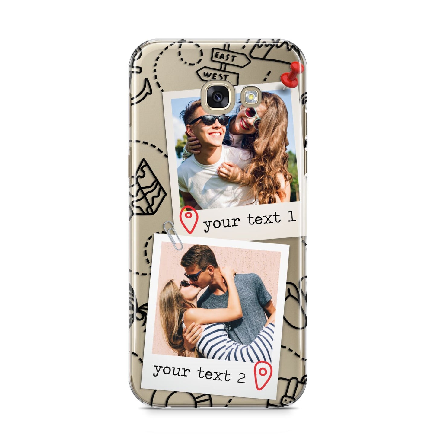Pinboard Photo Montage Upload Samsung Galaxy A5 2017 Case on gold phone