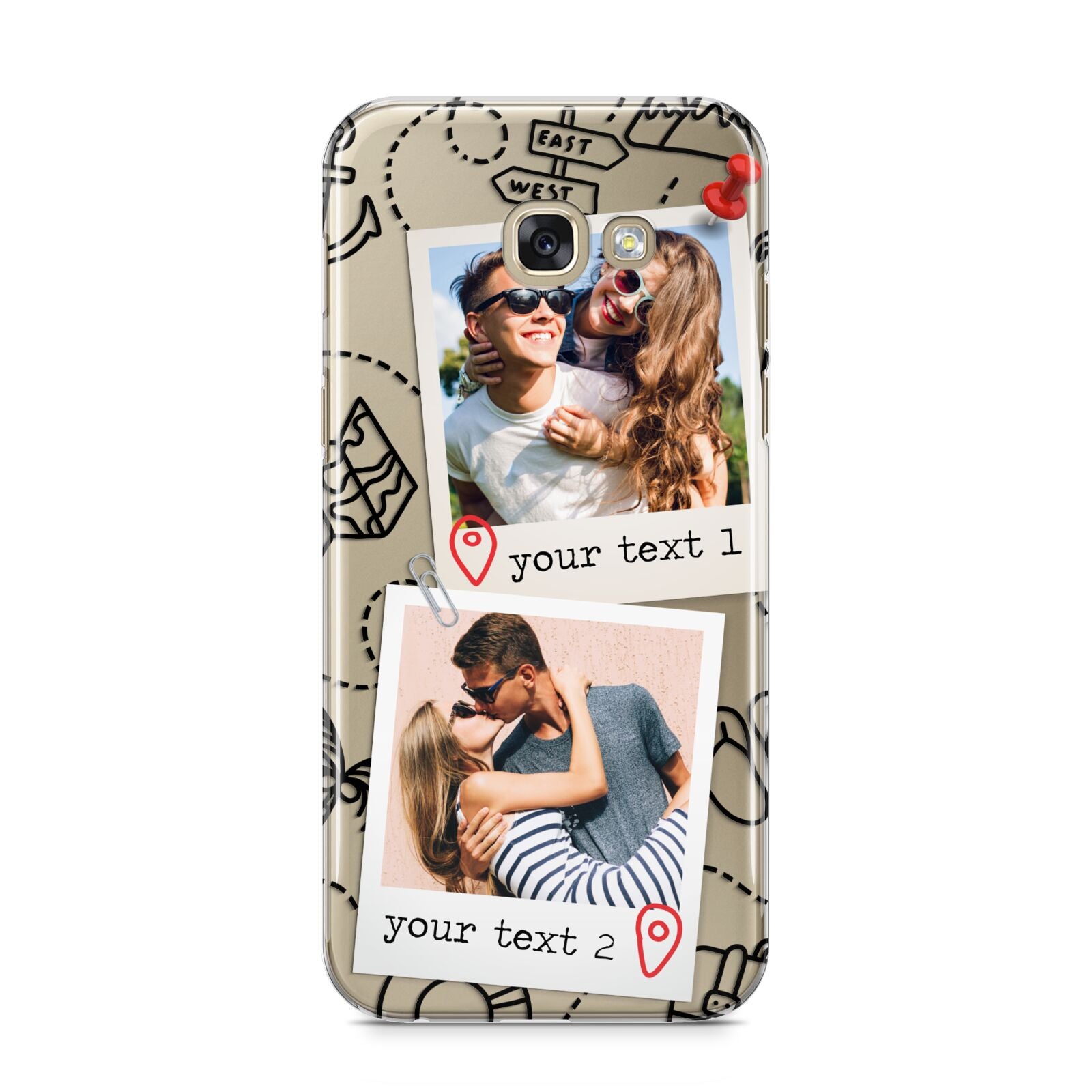 Pinboard Photo Montage Upload Samsung Galaxy A5 2017 Case on gold phone