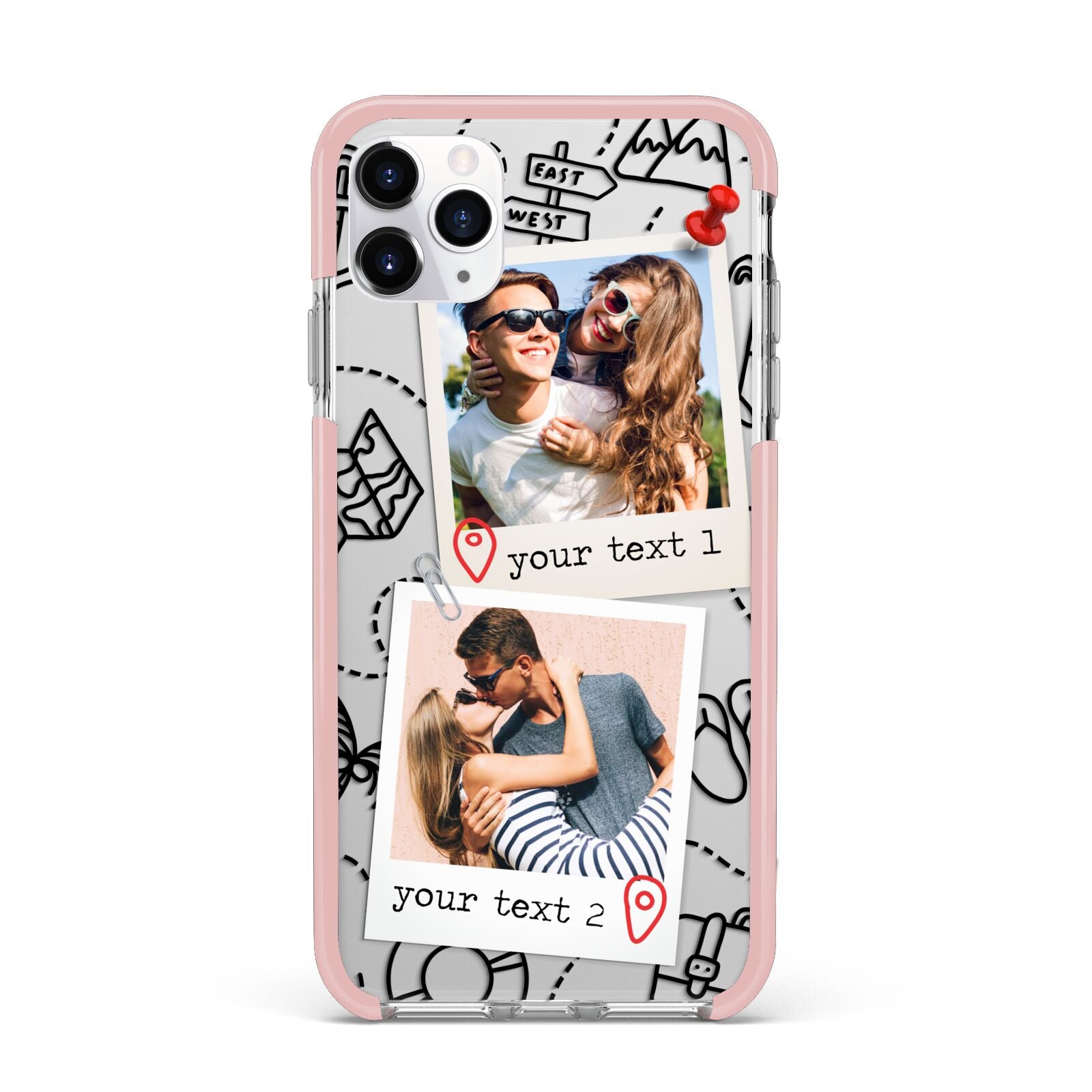 Pinboard Photo Montage Upload iPhone 11 Pro Max Impact Pink Edge Case