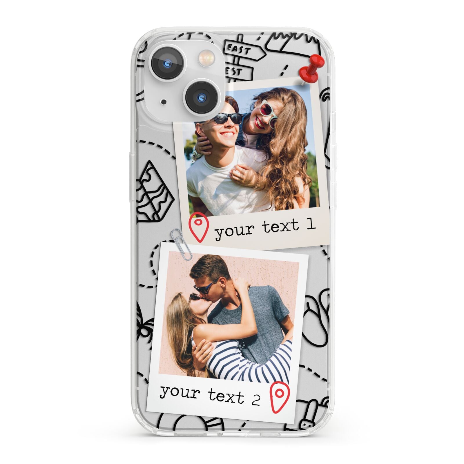 Pinboard Photo Montage Upload iPhone 13 Clear Bumper Case