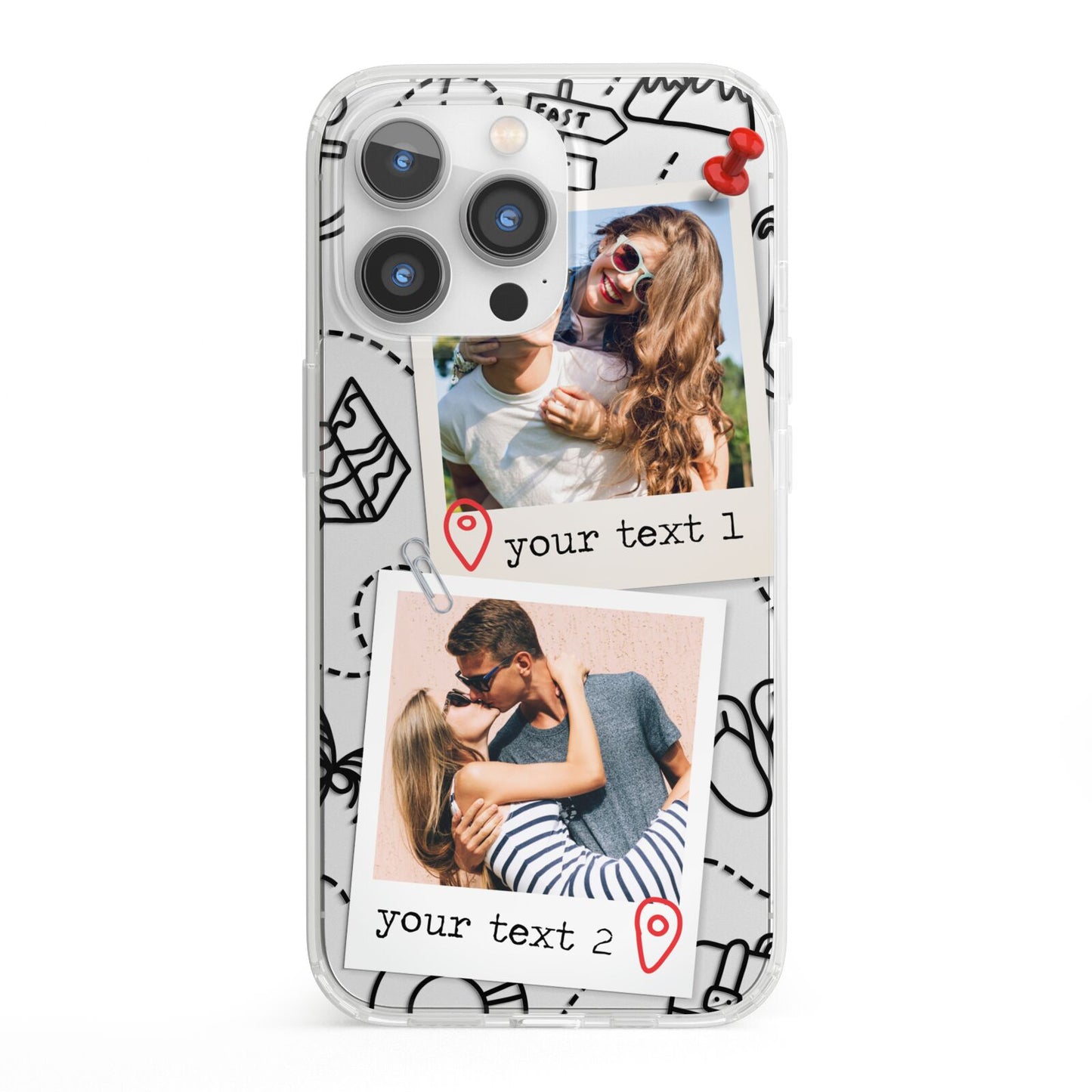 Pinboard Photo Montage Upload iPhone 13 Pro Clear Bumper Case