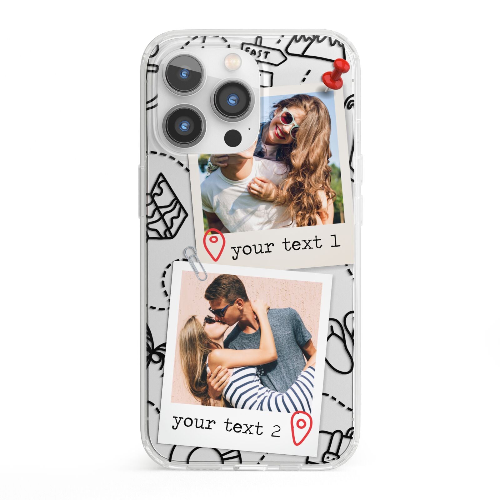 Pinboard Photo Montage Upload iPhone 13 Pro Clear Bumper Case