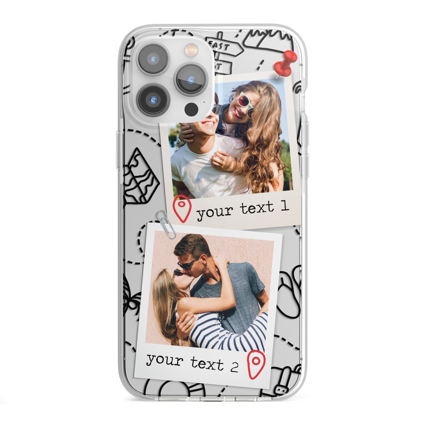 Pinboard Photo Montage Upload iPhone 13 Pro Max TPU Impact Case with White Edges