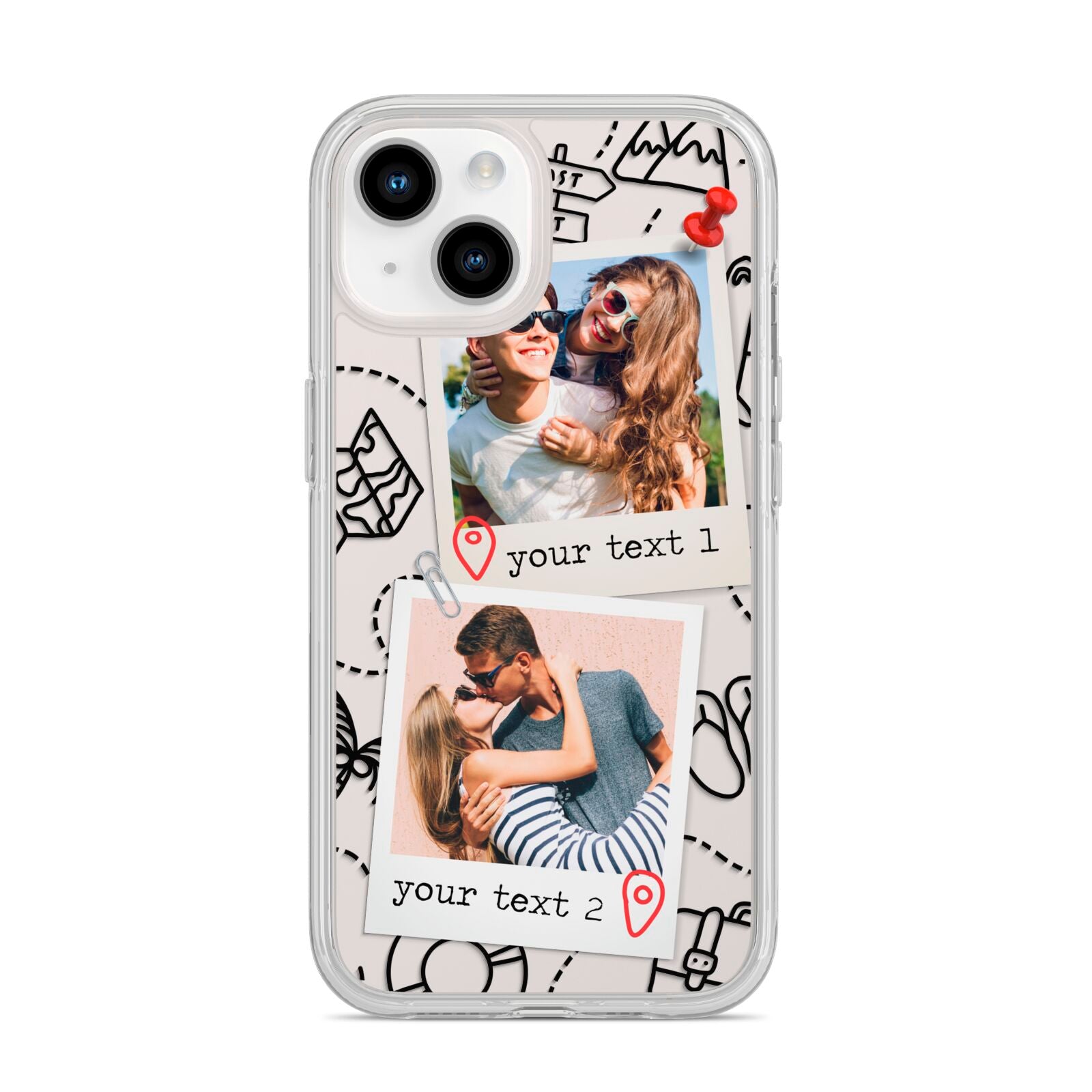 Pinboard Photo Montage Upload iPhone 14 Clear Tough Case Starlight