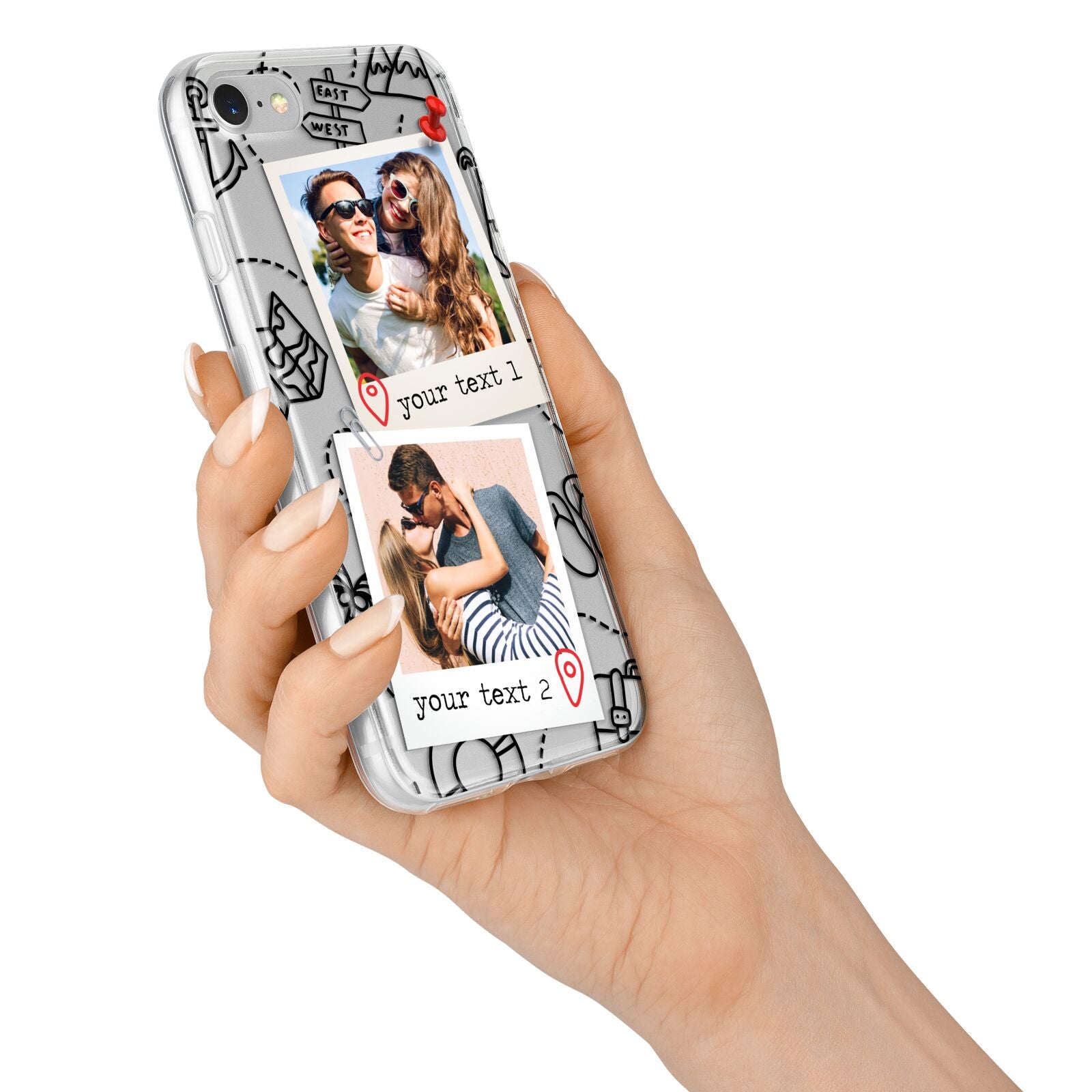 Pinboard Photo Montage Upload iPhone 7 Bumper Case on Silver iPhone Alternative Image