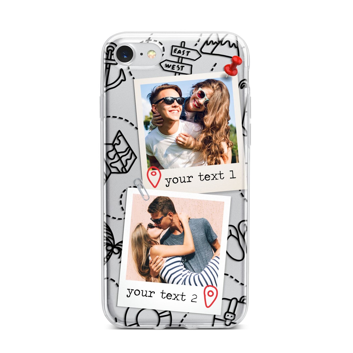 Pinboard Photo Montage Upload iPhone 7 Bumper Case on Silver iPhone