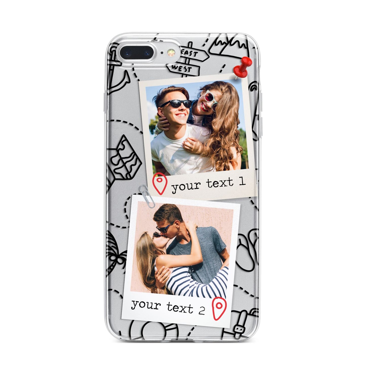 Pinboard Photo Montage Upload iPhone 7 Plus Bumper Case on Silver iPhone
