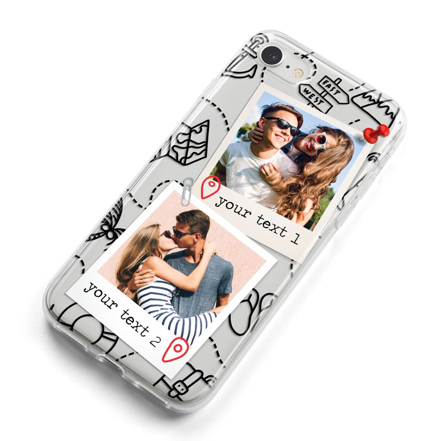 Pinboard Photo Montage Upload iPhone 8 Bumper Case on Silver iPhone Alternative Image