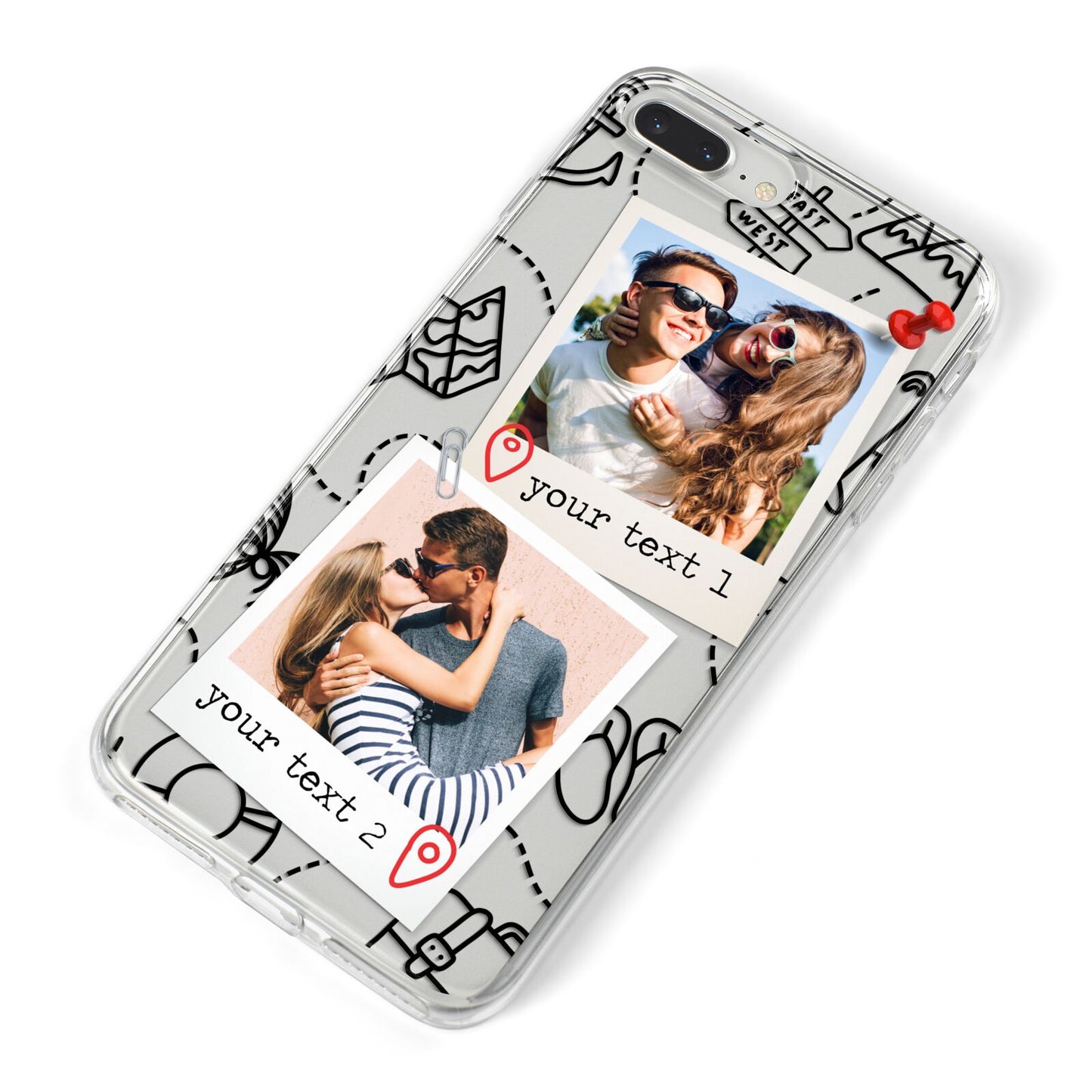 Pinboard Photo Montage Upload iPhone 8 Plus Bumper Case on Silver iPhone Alternative Image