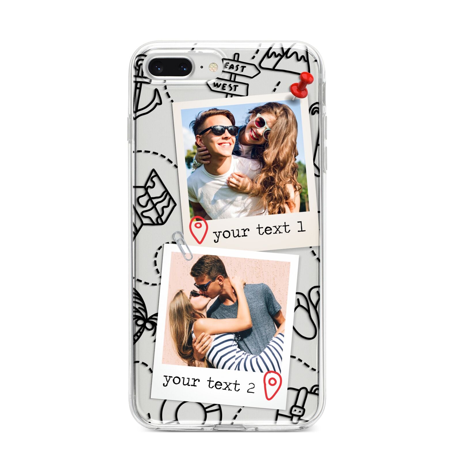 Pinboard Photo Montage Upload iPhone 8 Plus Bumper Case on Silver iPhone