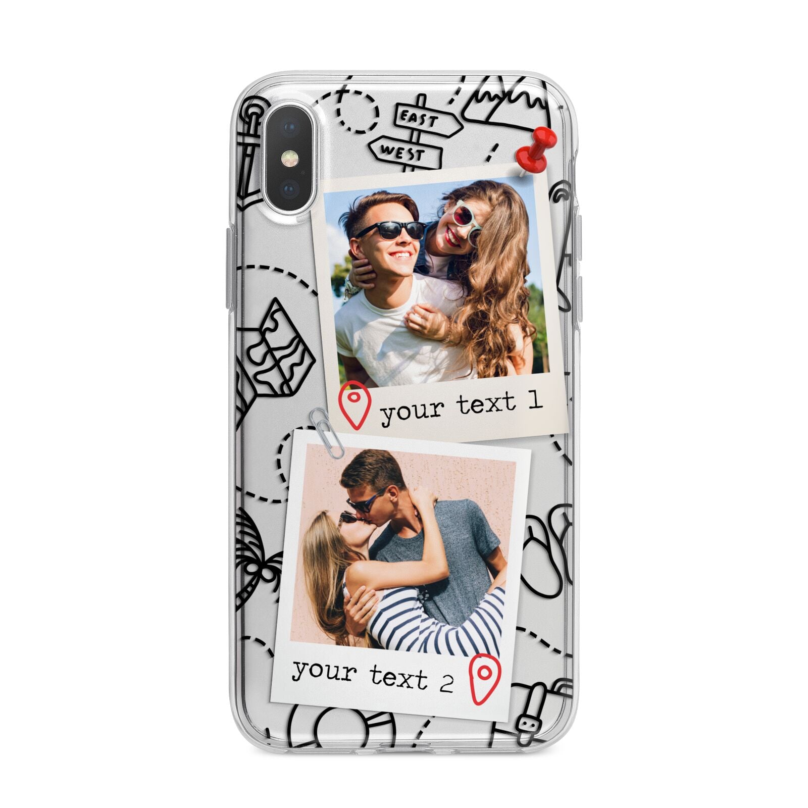 Pinboard Photo Montage Upload iPhone X Bumper Case on Silver iPhone Alternative Image 1