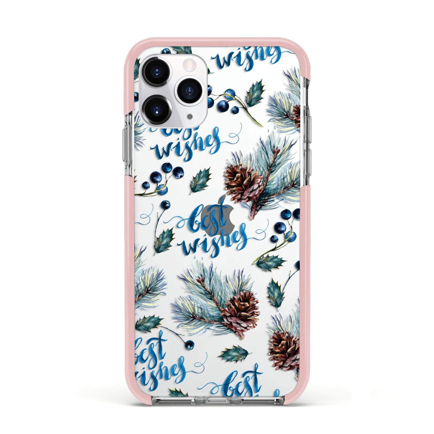 Pine cones wild berries Apple iPhone 11 Pro in Silver with Pink Impact Case