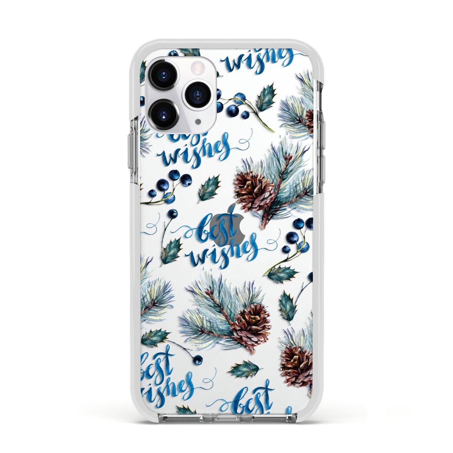 Pine cones wild berries Apple iPhone 11 Pro in Silver with White Impact Case