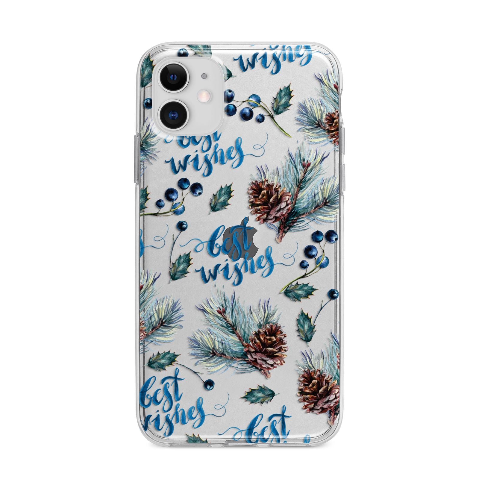 Pine cones wild berries Apple iPhone 11 in White with Bumper Case