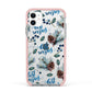 Pine cones wild berries Apple iPhone 11 in White with Pink Impact Case