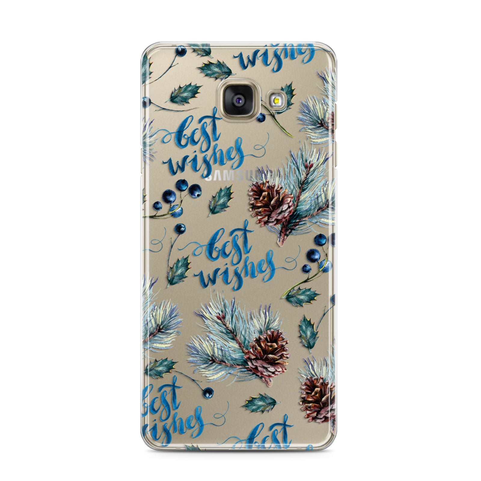 Pine cones wild berries Samsung Galaxy A3 2016 Case on gold phone