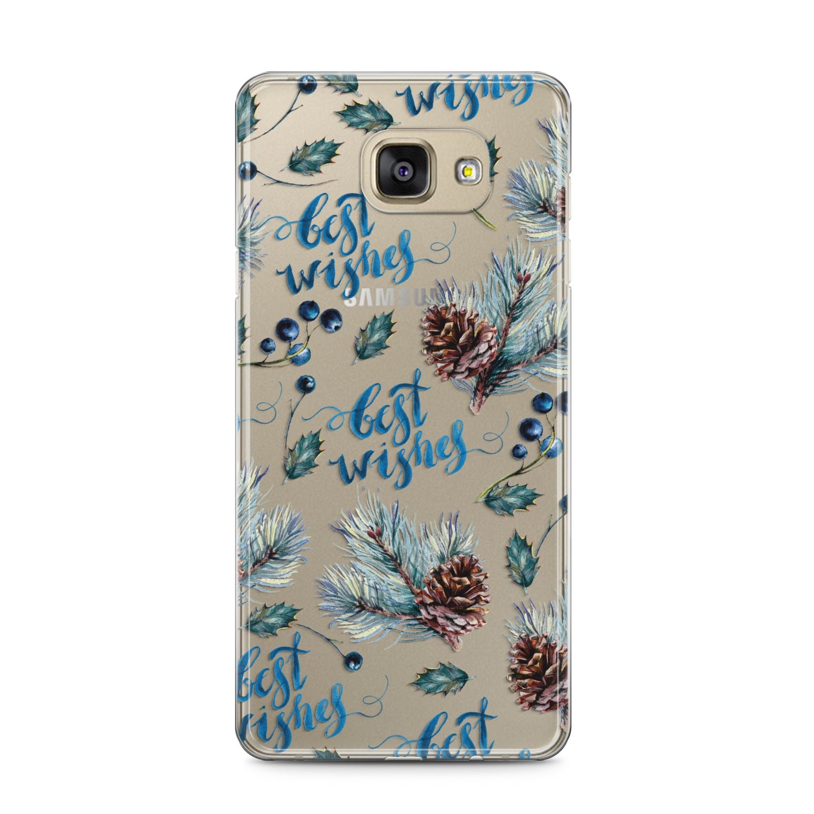 Pine cones wild berries Samsung Galaxy A5 2016 Case on gold phone