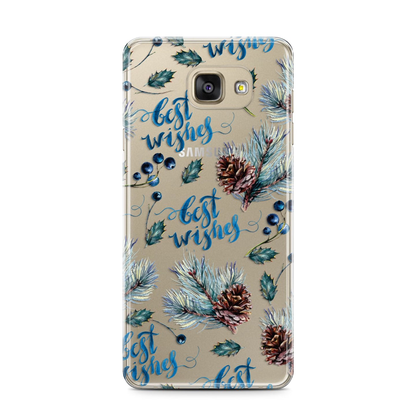 Pine cones wild berries Samsung Galaxy A7 2016 Case on gold phone