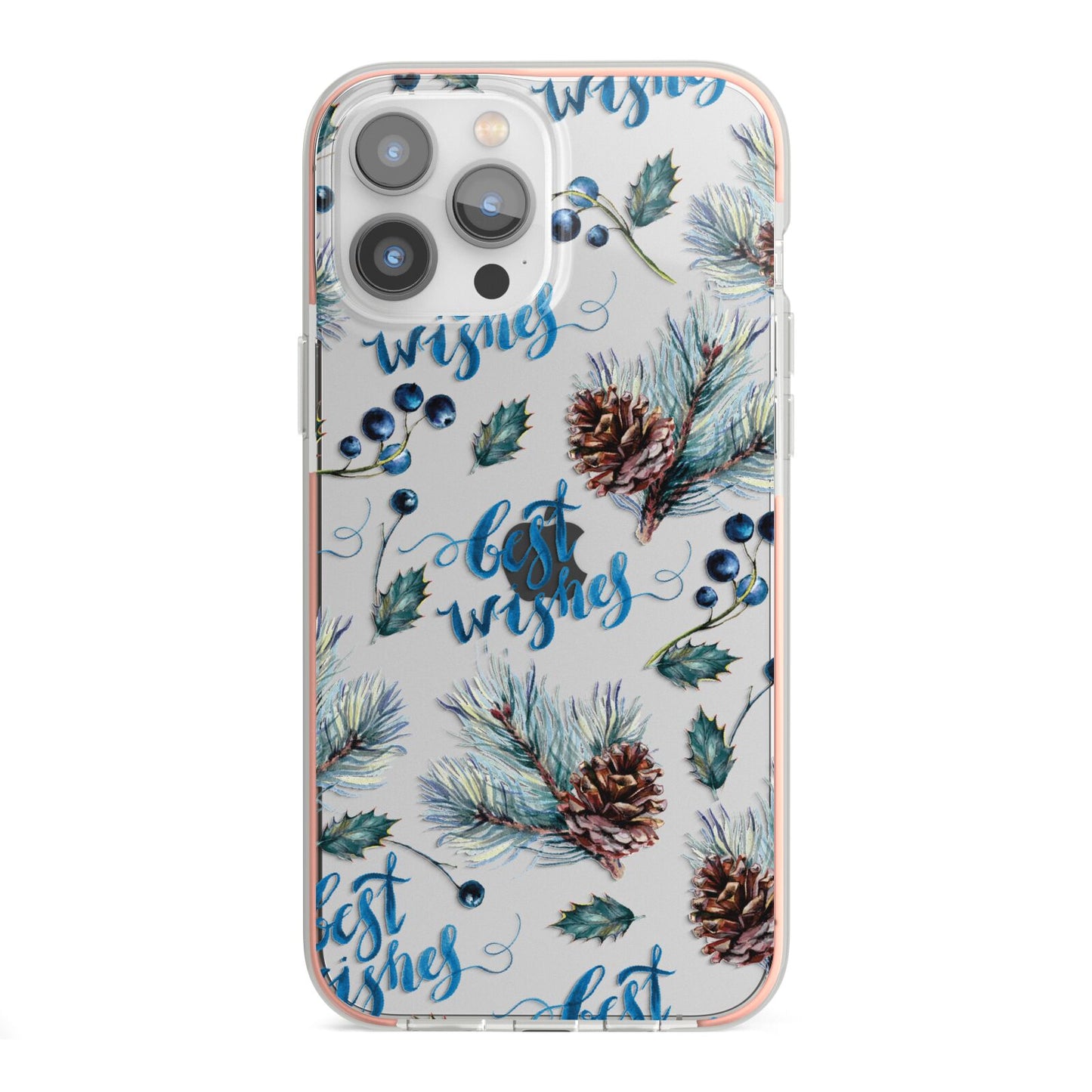 Pine cones wild berries iPhone 13 Pro Max TPU Impact Case with Pink Edges