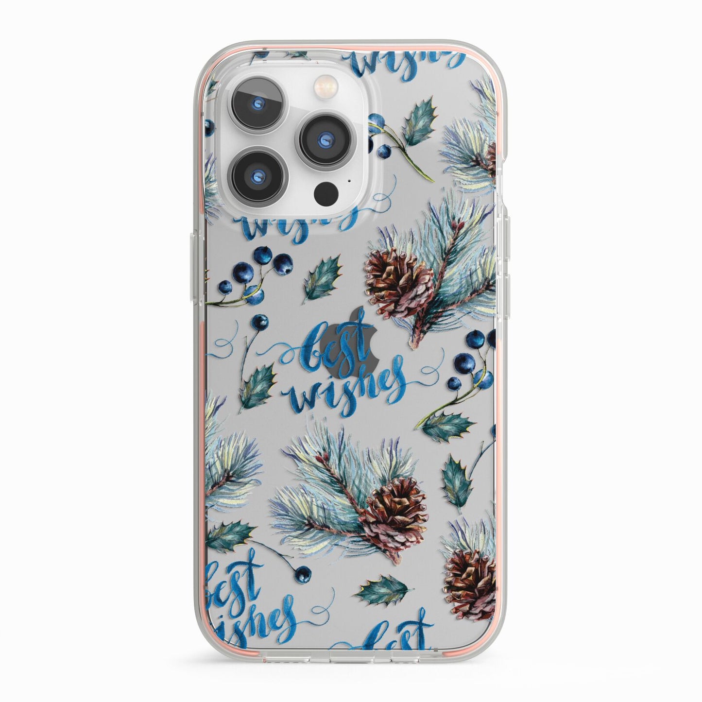 Pine cones wild berries iPhone 13 Pro TPU Impact Case with Pink Edges