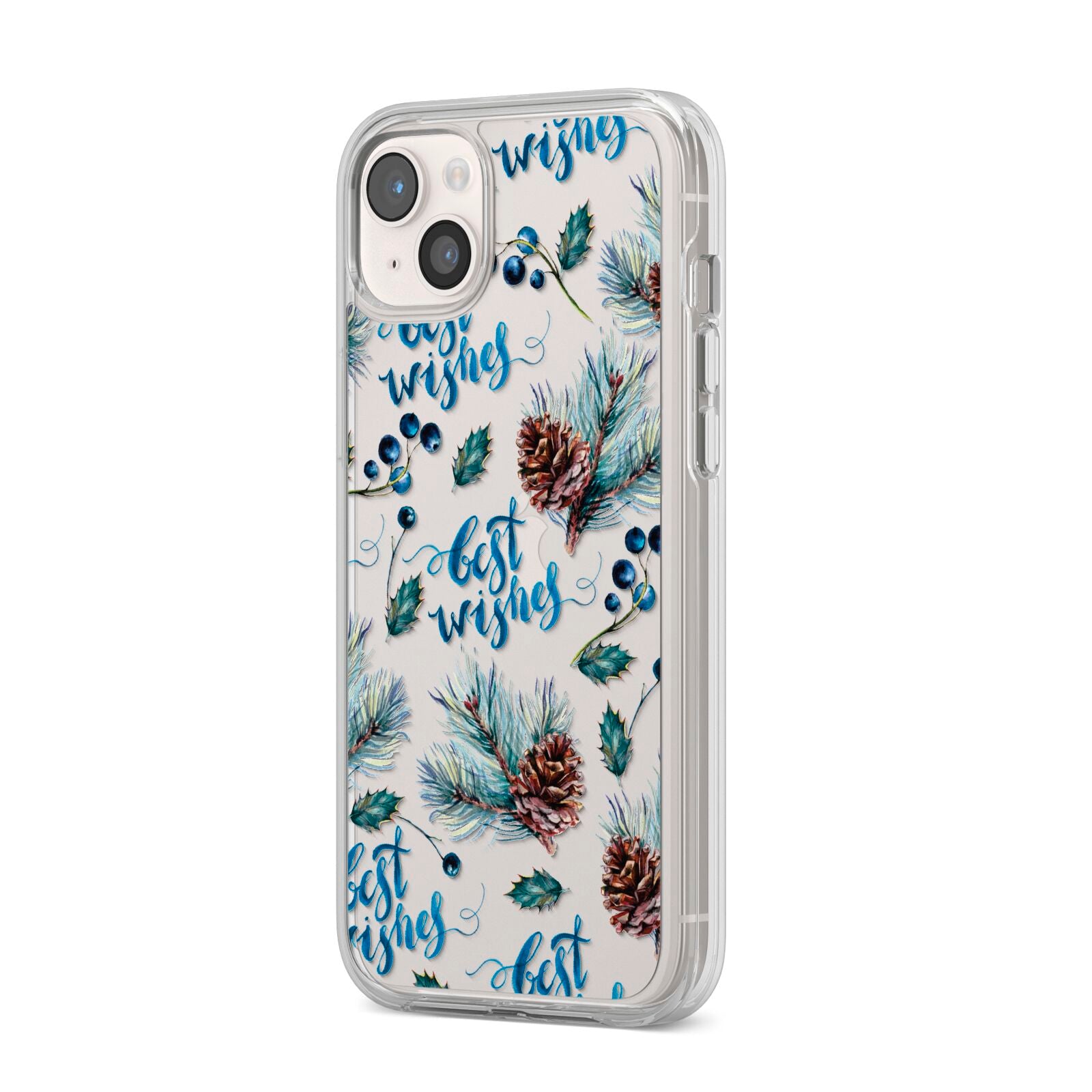 Pine cones wild berries iPhone 14 Plus Clear Tough Case Starlight Angled Image