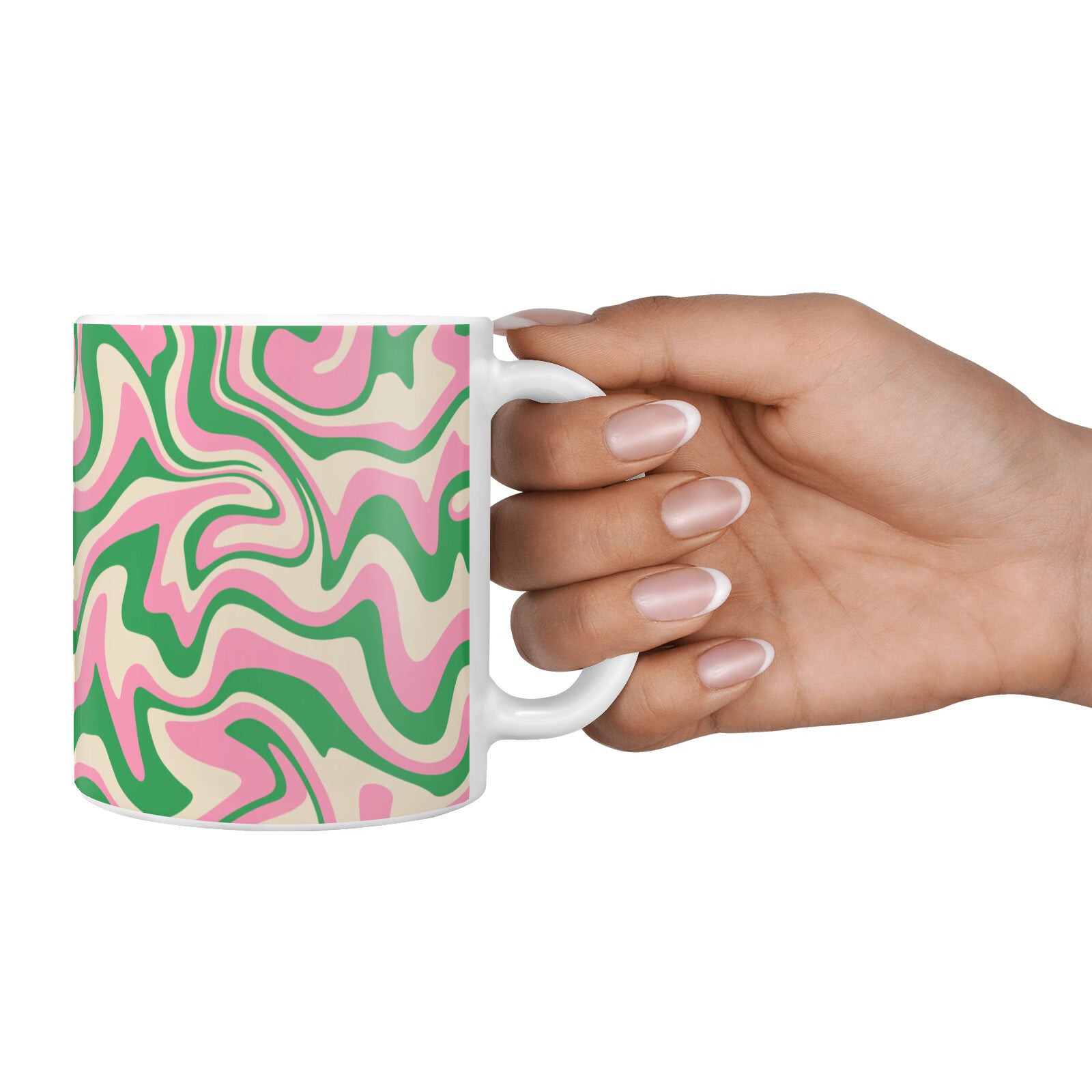 Pink And Green Swirl 10oz Mug Alternative Image 4