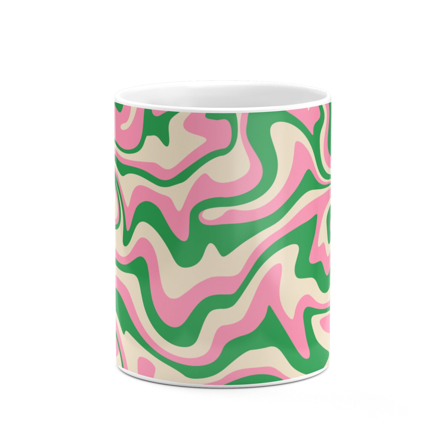 Pink And Green Swirl 10oz Mug Alternative Image 7