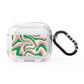 Pink And Green Swirl AirPods Glitter Case 3rd Gen