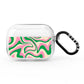 Pink And Green Swirl AirPods Pro Clear Case