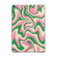 Pink And Green Swirl Apple iPad Grey Case