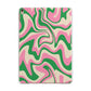 Pink And Green Swirl Apple iPad Rose Gold Case