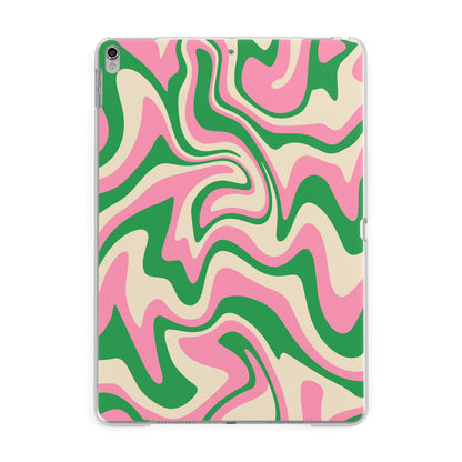Pink And Green Swirl Apple iPad Silver Case