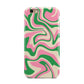 Pink And Green Swirl Apple iPhone 6 3D Tough Case