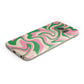 Pink And Green Swirl Protective Samsung Galaxy Case Angled Image