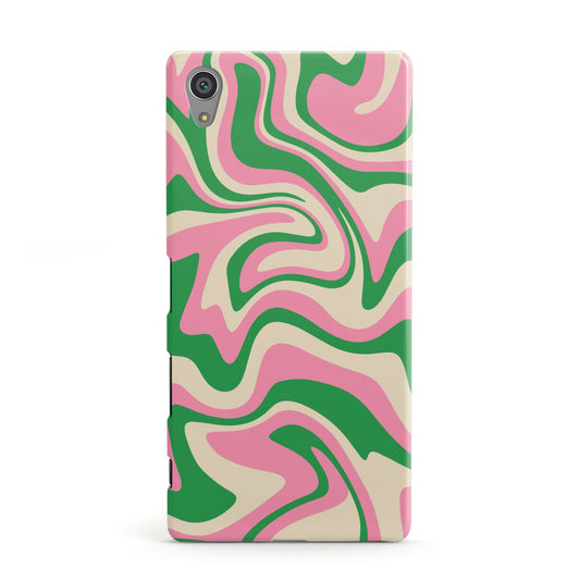 Pink And Green Swirl Sony Xperia Case