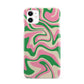 Pink And Green Swirl iPhone 11 3D Snap Case