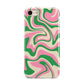 Pink And Green Swirl iPhone 8 3D Tough Case on Gold Phone