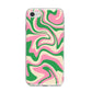 Pink And Green Swirl iPhone 8 Bumper Case on Silver iPhone