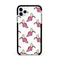Pink Bannana Comic Art Fruit Apple iPhone 11 Pro Max in Silver with Black Impact Case