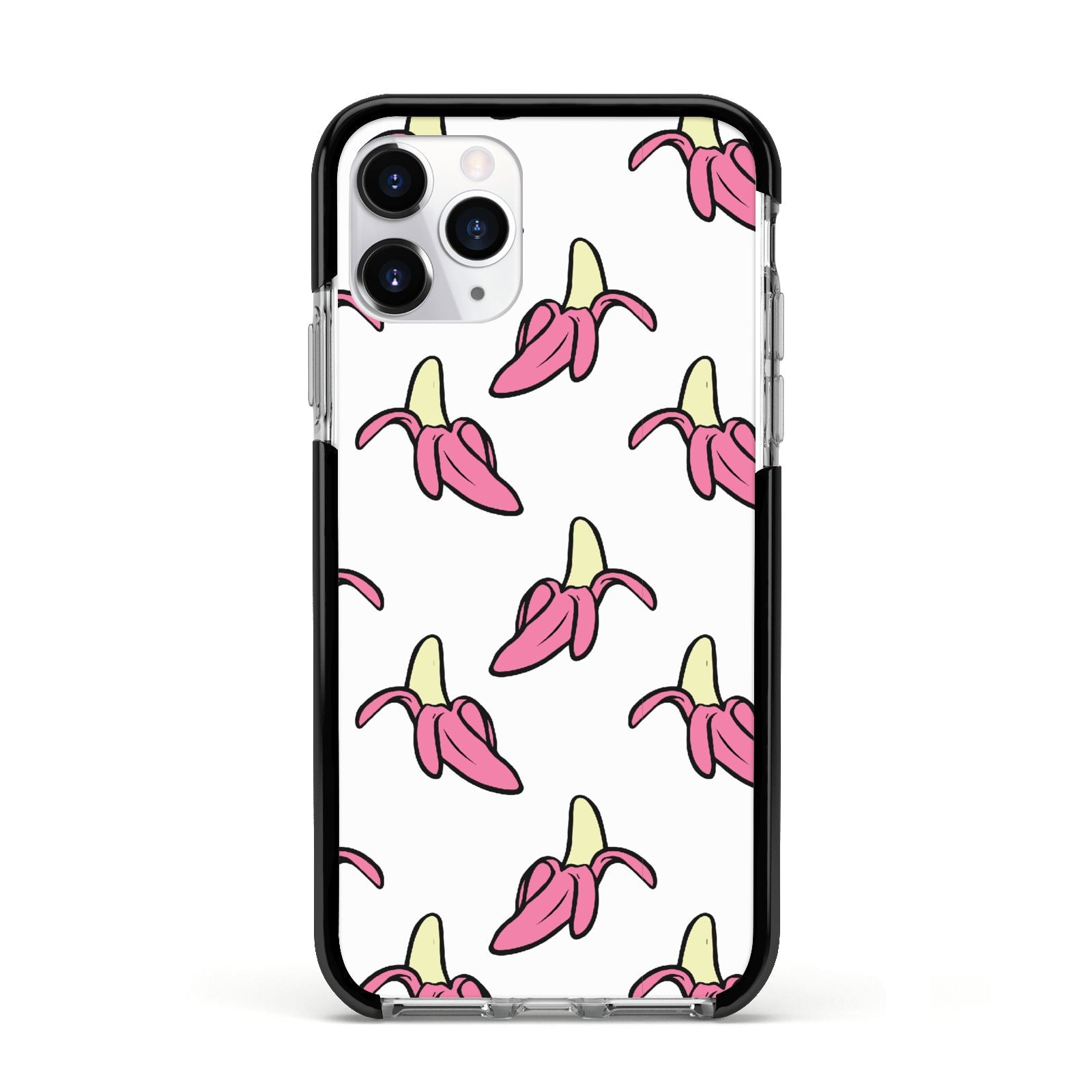 Pink Bannana Comic Art Fruit Apple iPhone 11 Pro in Silver with Black Impact Case