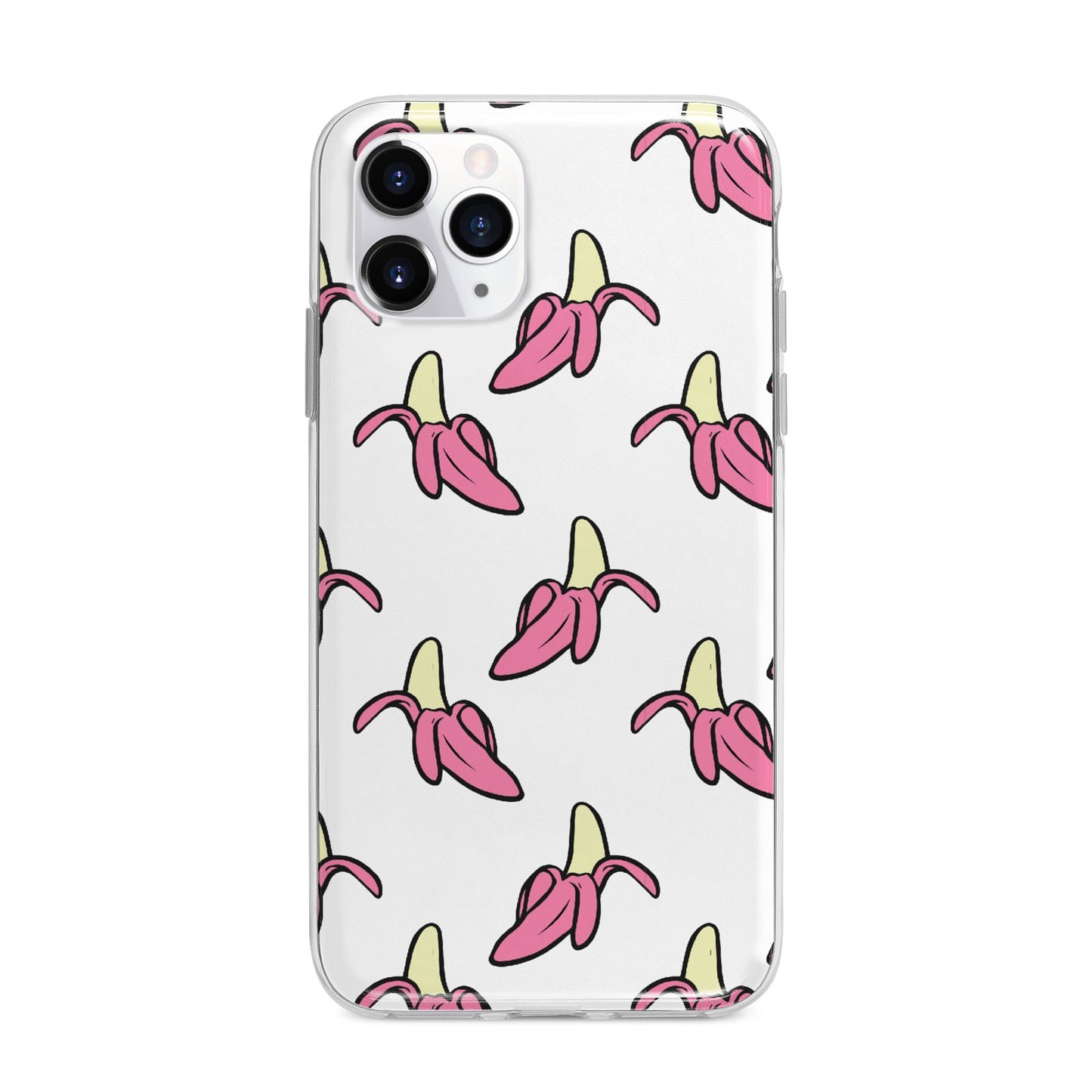 Pink Bannana Comic Art Fruit Apple iPhone 11 Pro in Silver with Bumper Case