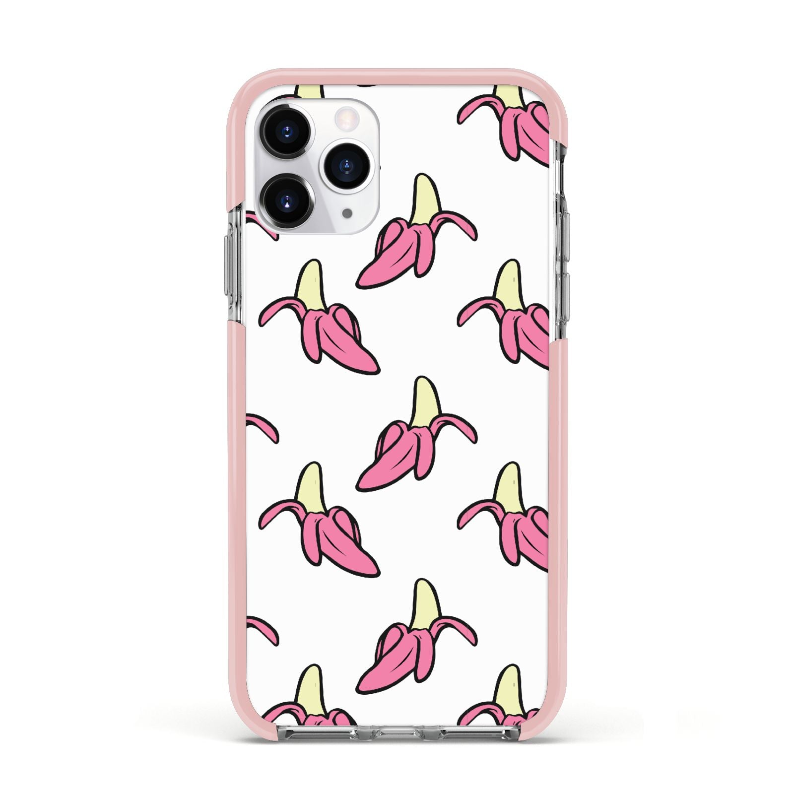 Pink Bannana Comic Art Fruit Apple iPhone 11 Pro in Silver with Pink Impact Case